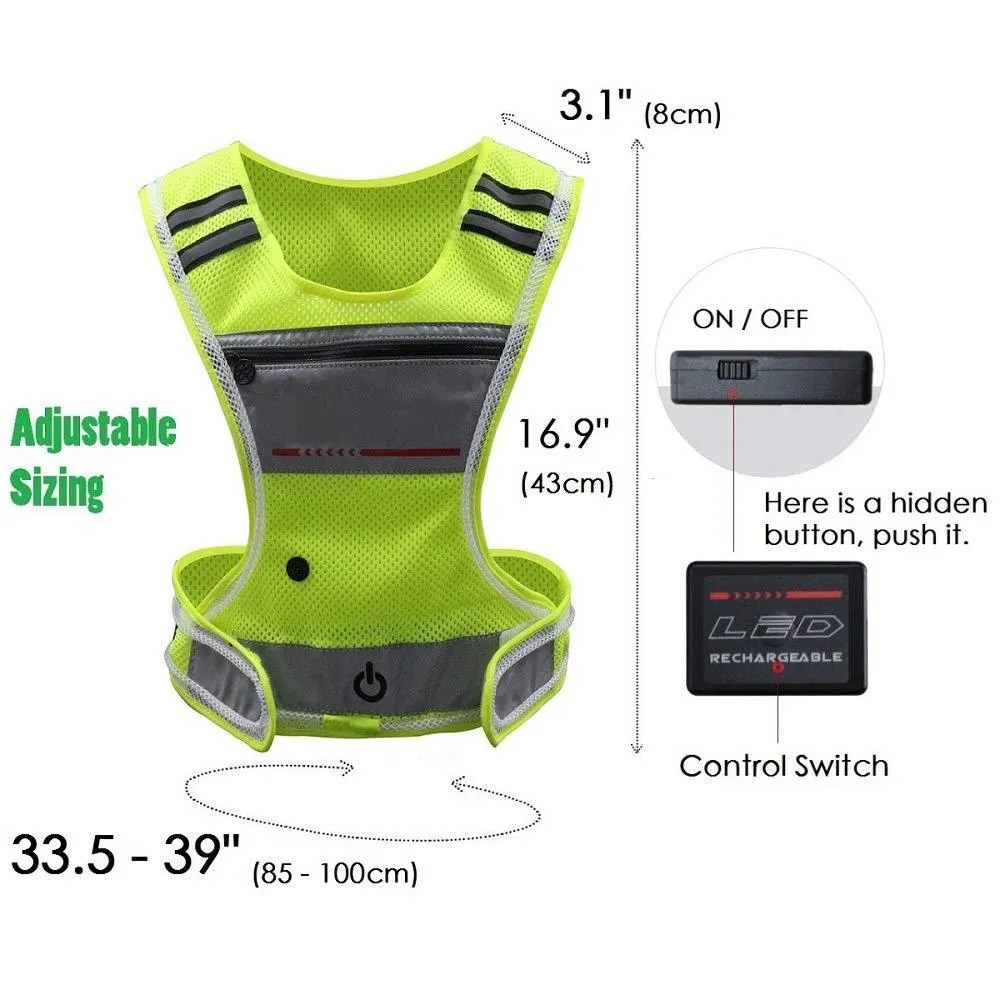 LED Light Emitting Mesh Reflective Vest 4