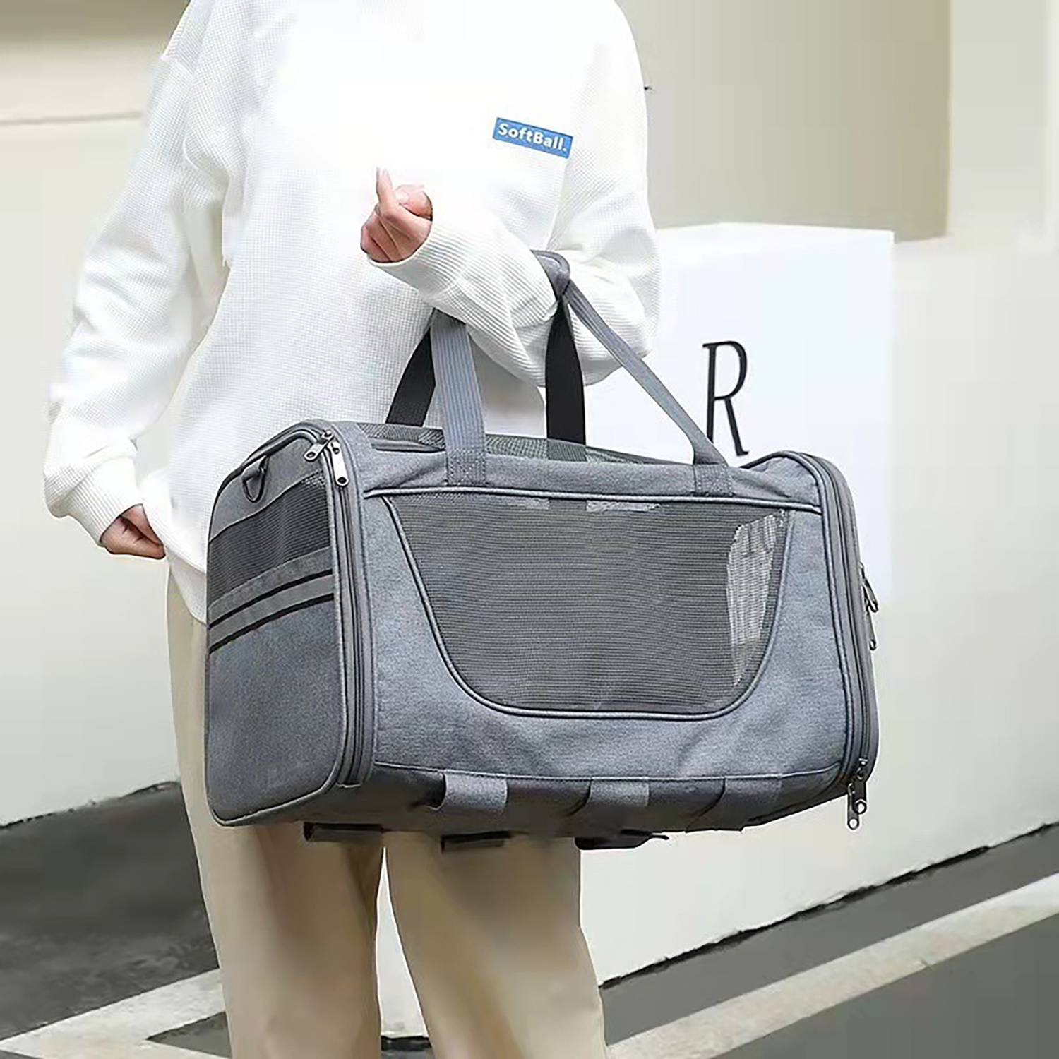 Oxford Pet Trolley Case Mesh Bag 5