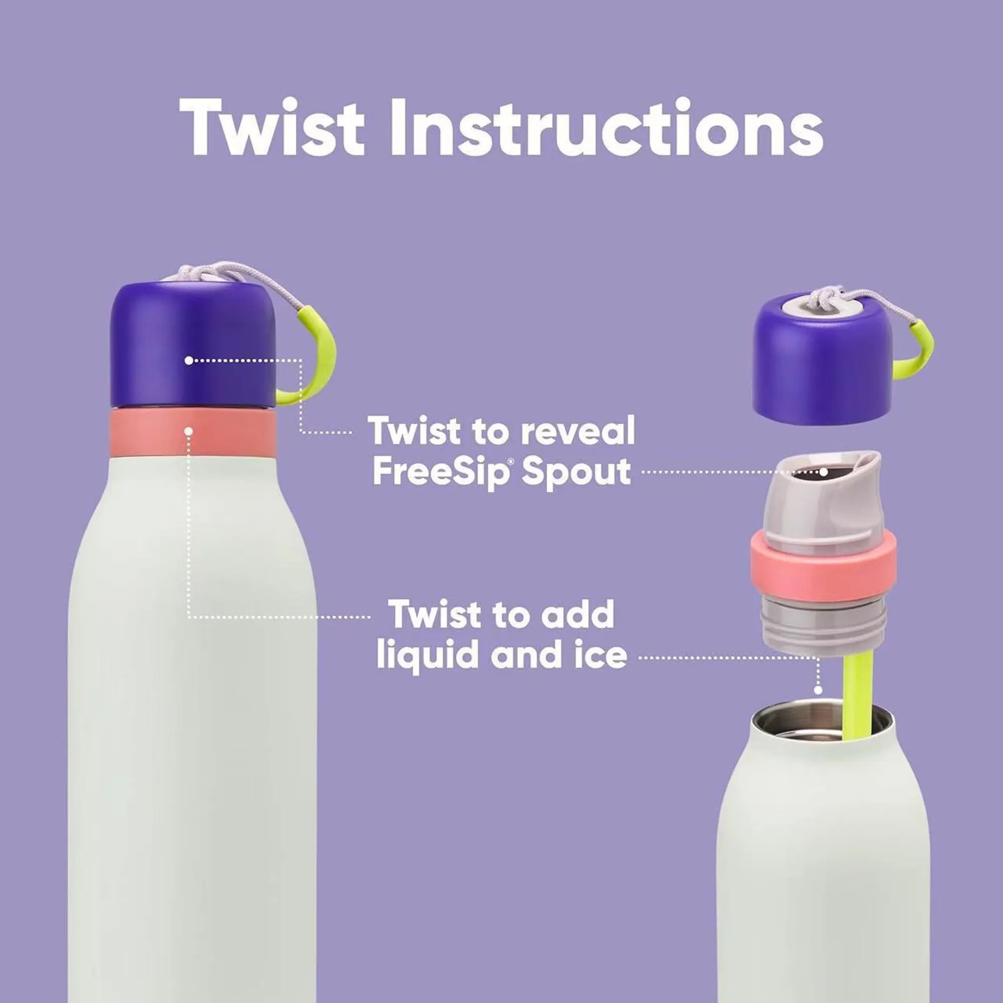 18oz Insulated vacuum flask Sports Water Bottles Macaron 4