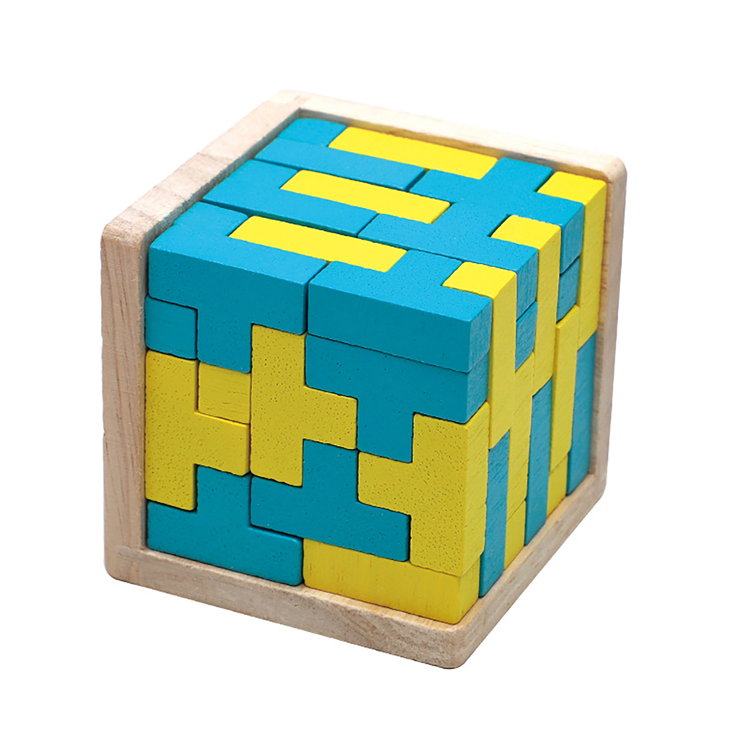 54pcs Fun Wooden Square Building Block Puzzle Toy 1