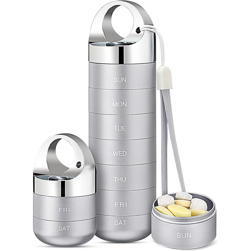 Stackable Weekly Aluminum Alloy Pill Organizer 5