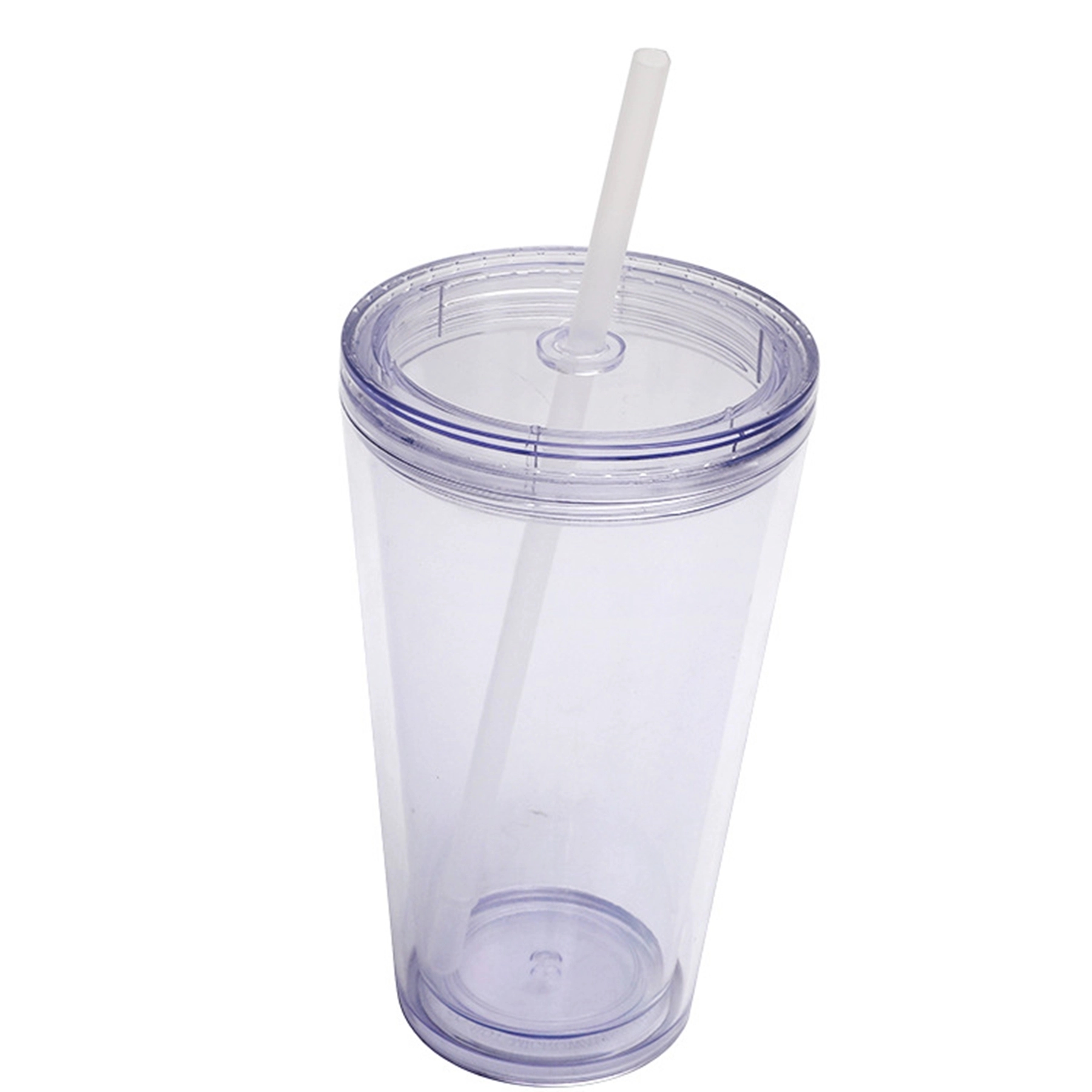 16 Oz. Double Wall Clear Plastic Tumbler with Straw 7