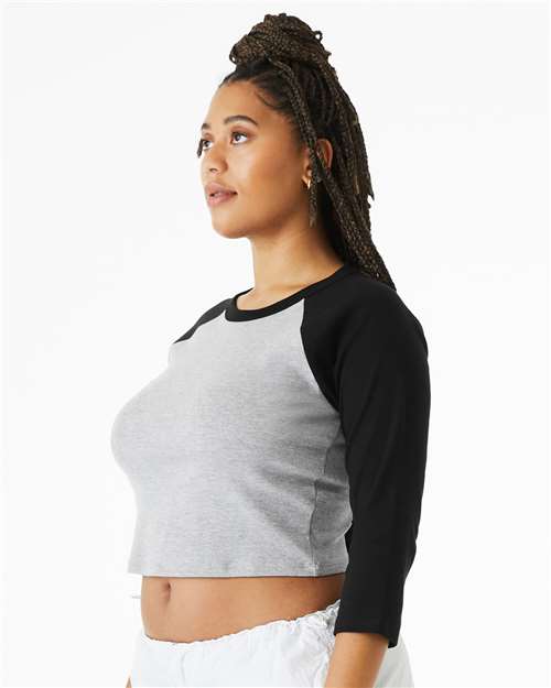 Women's Micro Rib Three-Quarter Raglan Sleeve Baby Tee - 1200 10