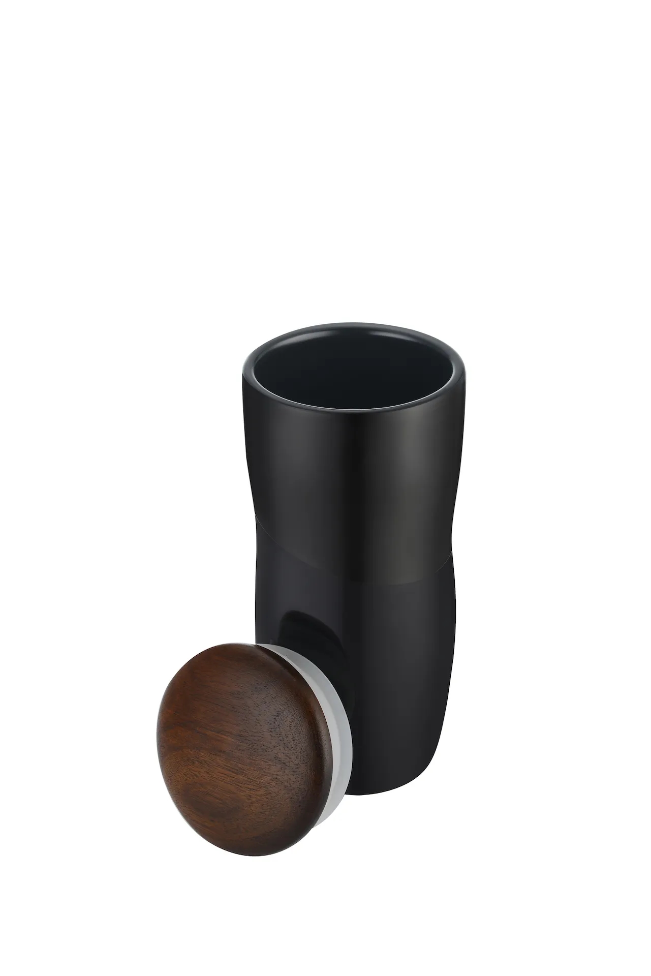 12oz Double Wall Ceramic Tumbler w/ Wood Lid 5