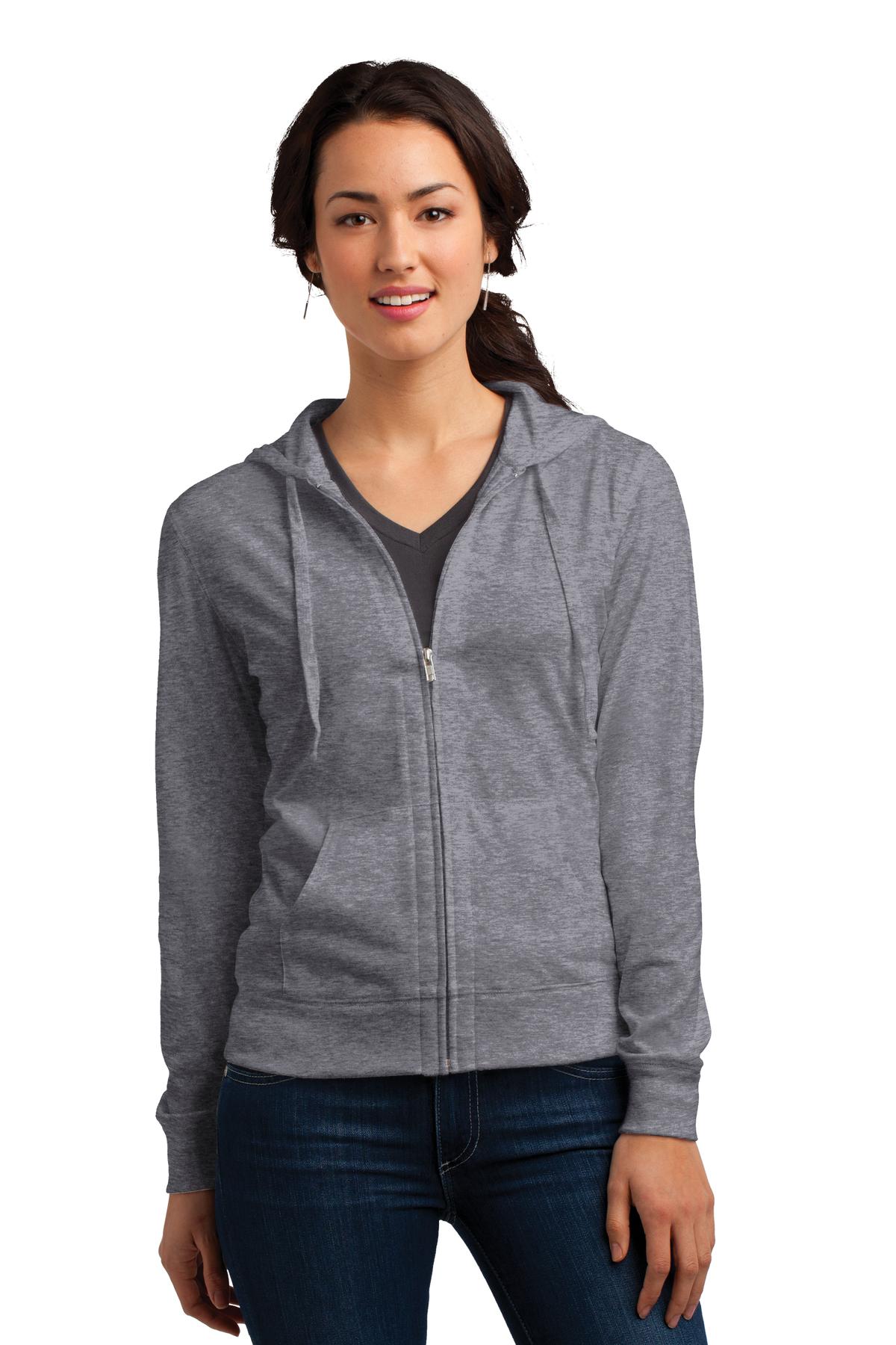 District Women's Fitted Jersey Full-Zip Hoodie. DT2100 5