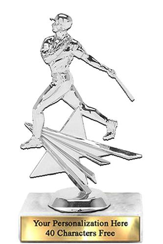 Trophy: 7", 2x3 white marble base, Star Figure Bas 1