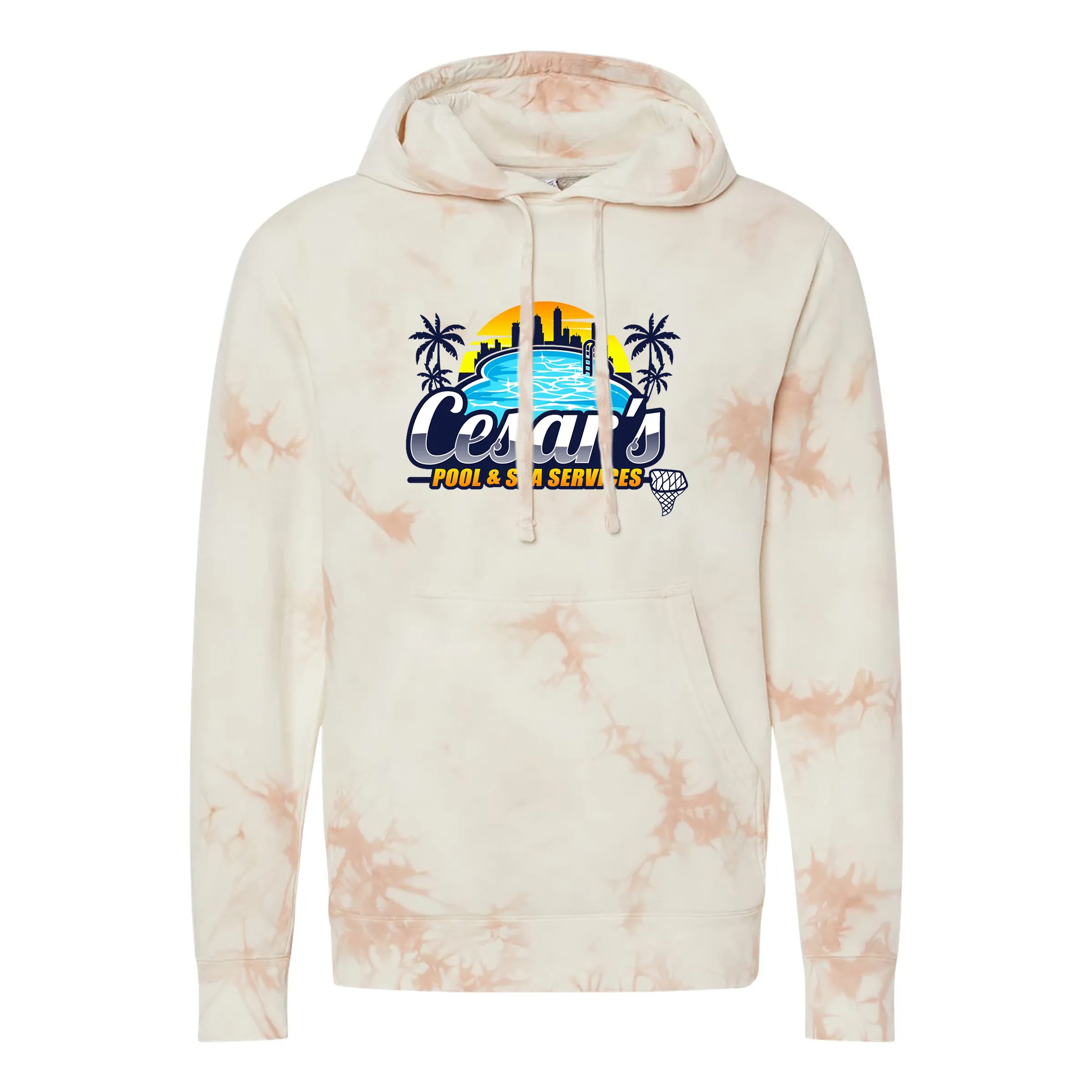 Unisex Midweight Pigment Tie Dyed Hooded Pullover 17