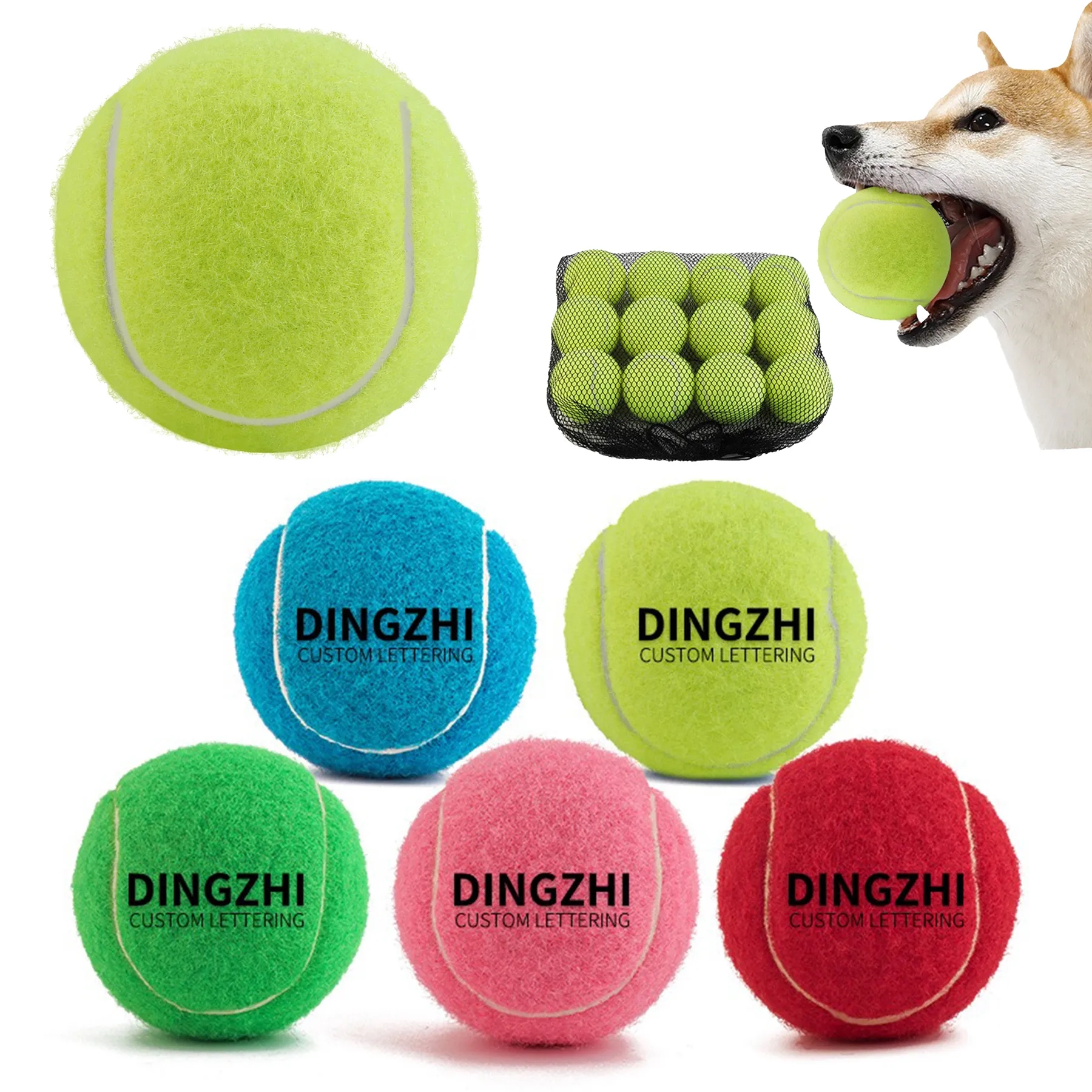 Custom Rubber Pet Training Tennis Ball