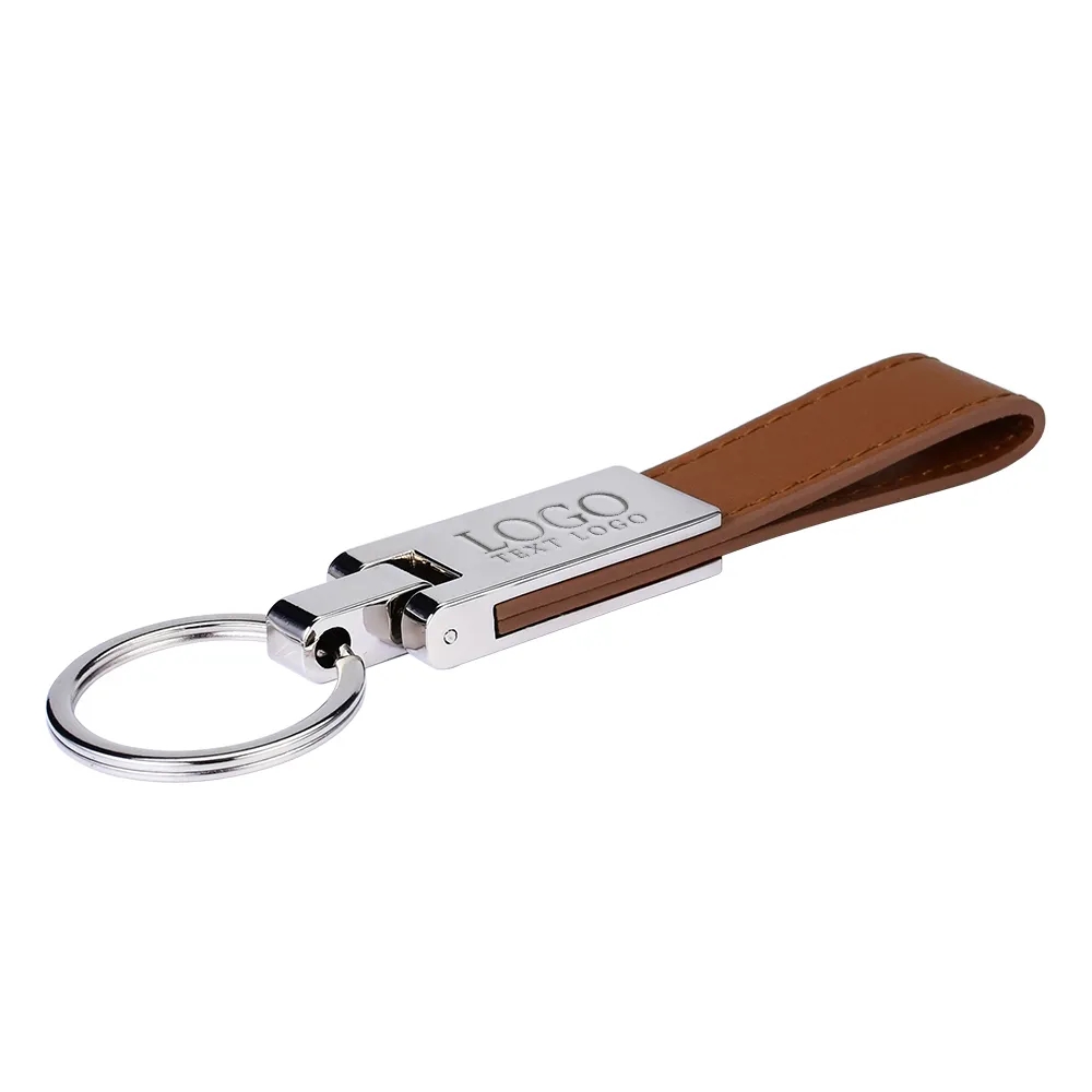 Promotional Leather And Silver Keyring Gift Keychain 2