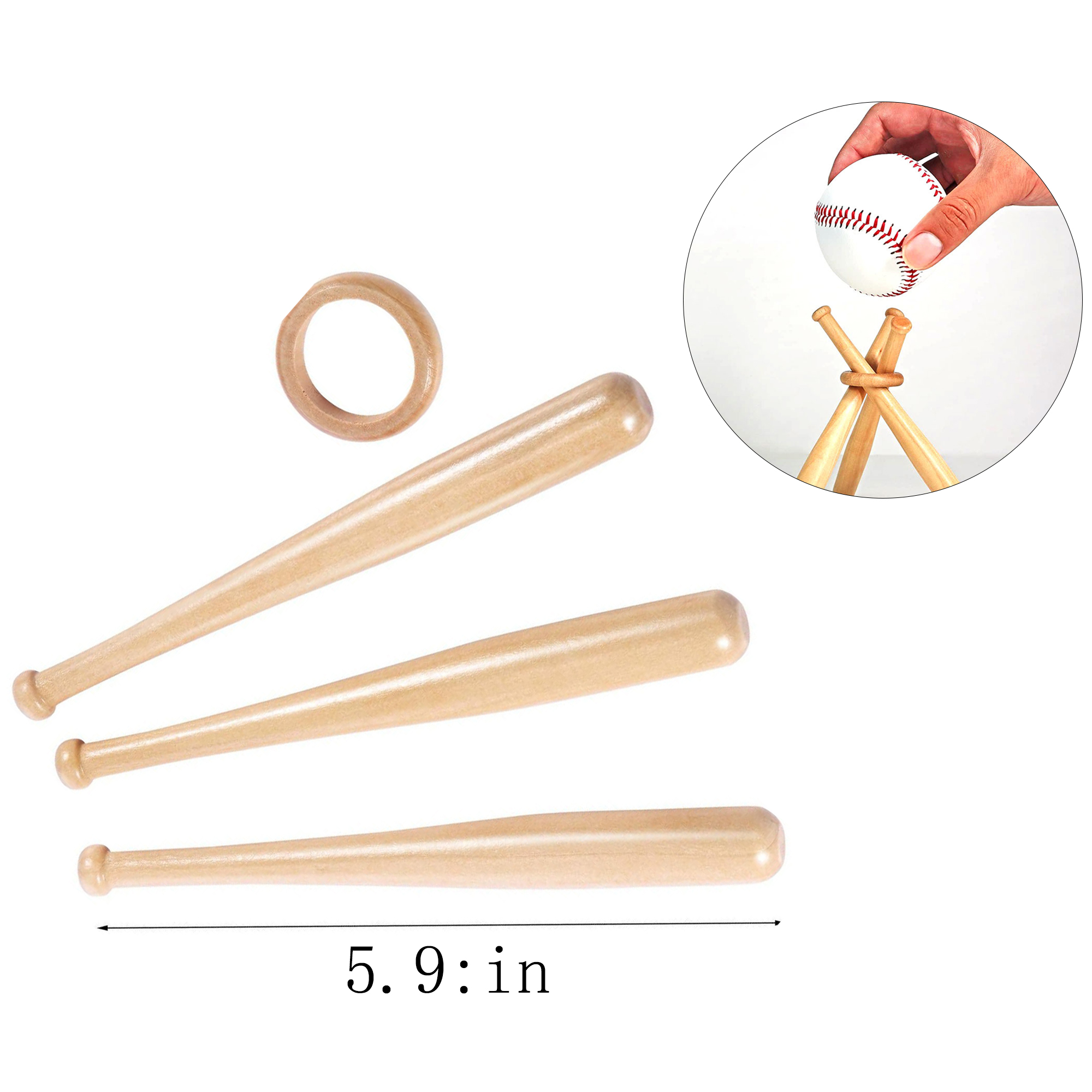 Wooden Mini Baseball Bat Display Holder 3