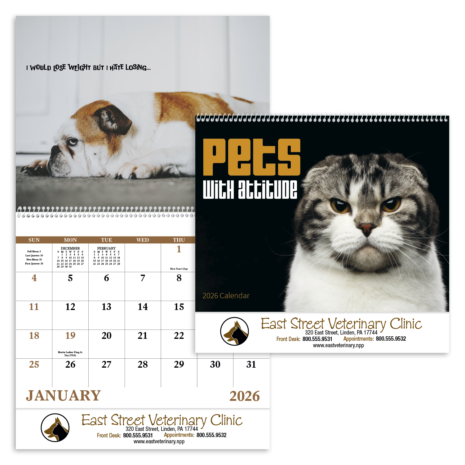 Good Value™ Pets with Attitude - Spiral Calendar 16