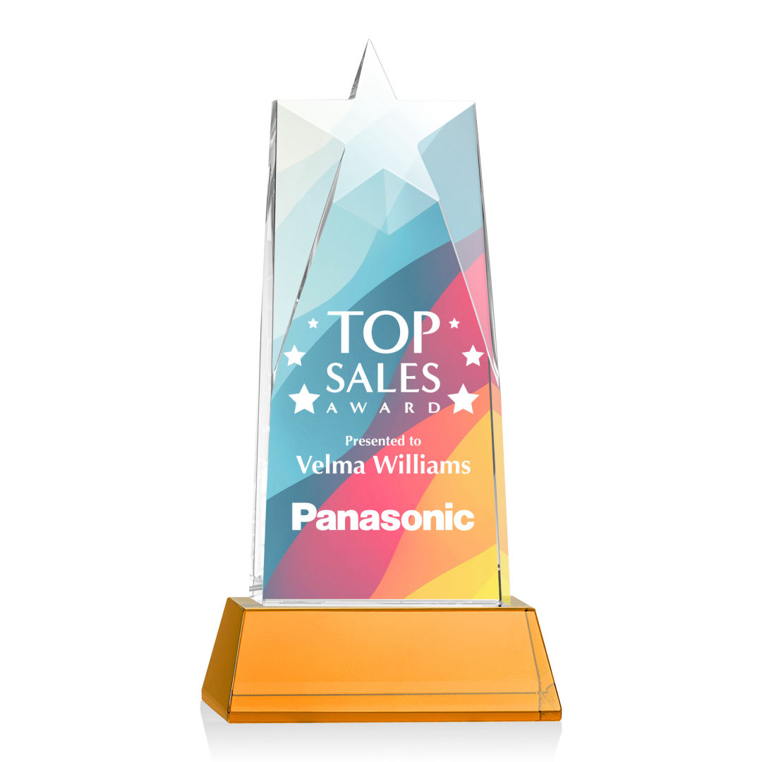 Millington Star VividPrint™ Award on Base - Amber 5
