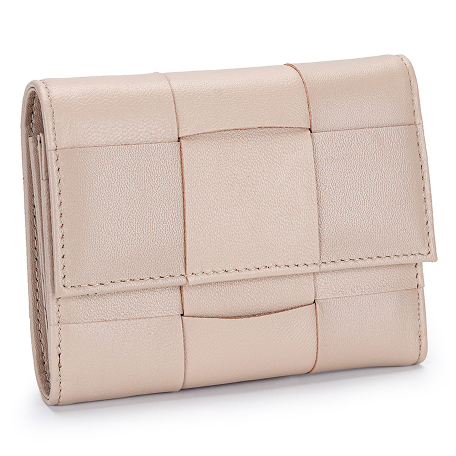 Genuine Leather Stylishly woven short coin purse 7