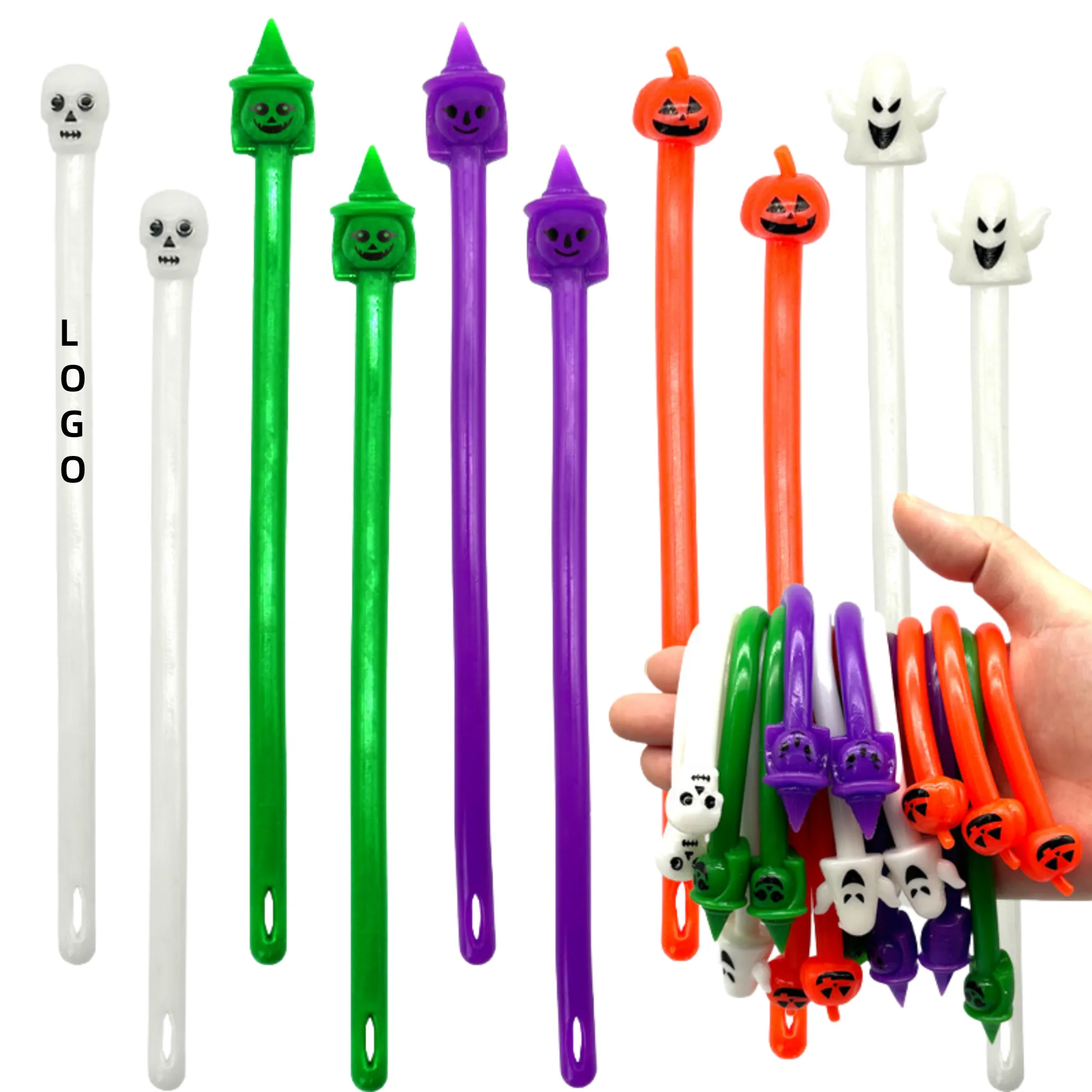 MOQ Halloween TPR Rubber Stress Relief Noodle Bracelet Toy 5