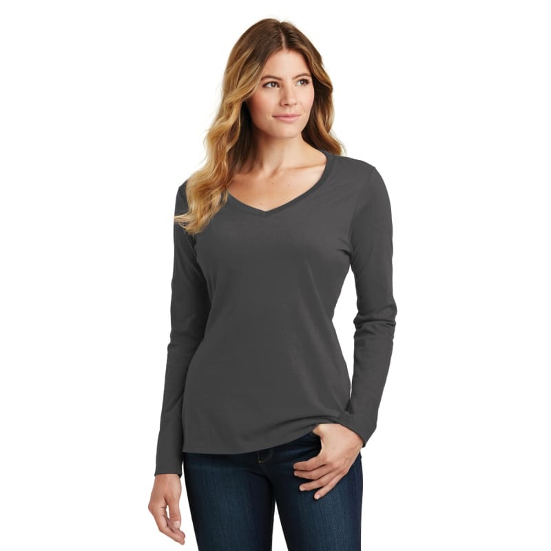 Port & Company Women's Long Sleeve Fan Favorite V-Neck Tee. 9