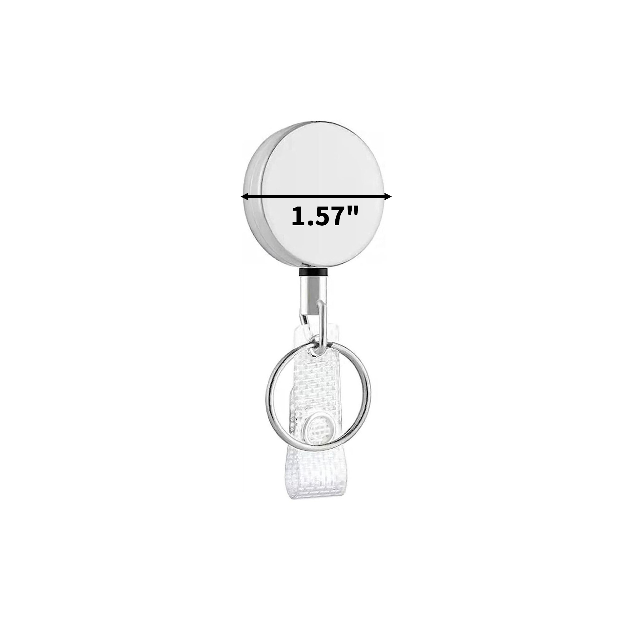 Metal Round Badge Reel With Belt Clip 3