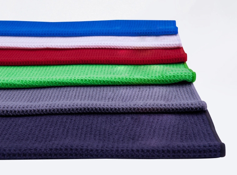 Microfiber Trifold Waffle Golf Towel W/ Hook 3
