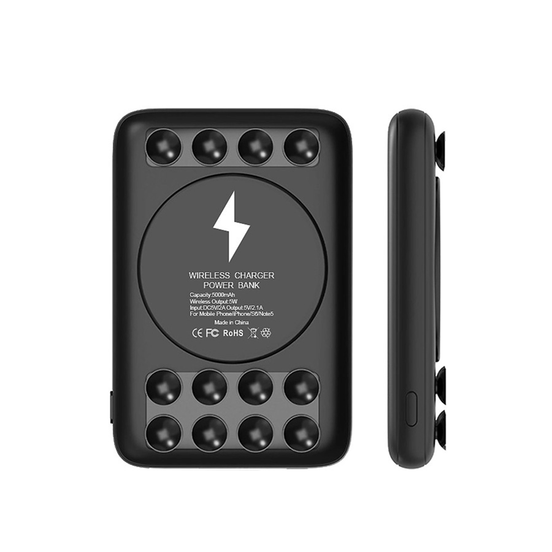 5000 mAh Qi Fast Charging Power Bank with Sucker 4