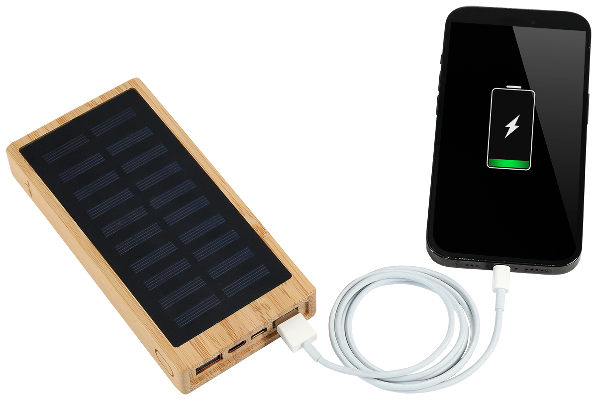 Bamboo 10,000mAh Solar/Wireless Powerbank 3