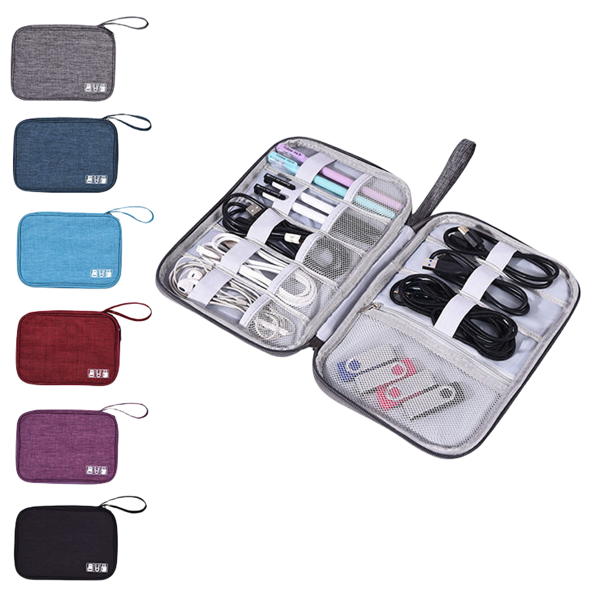 Portable Cable Storage Pouch with Compartments 2