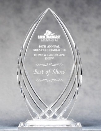 Carved Acrylic Pinnacle on Base 10" 2