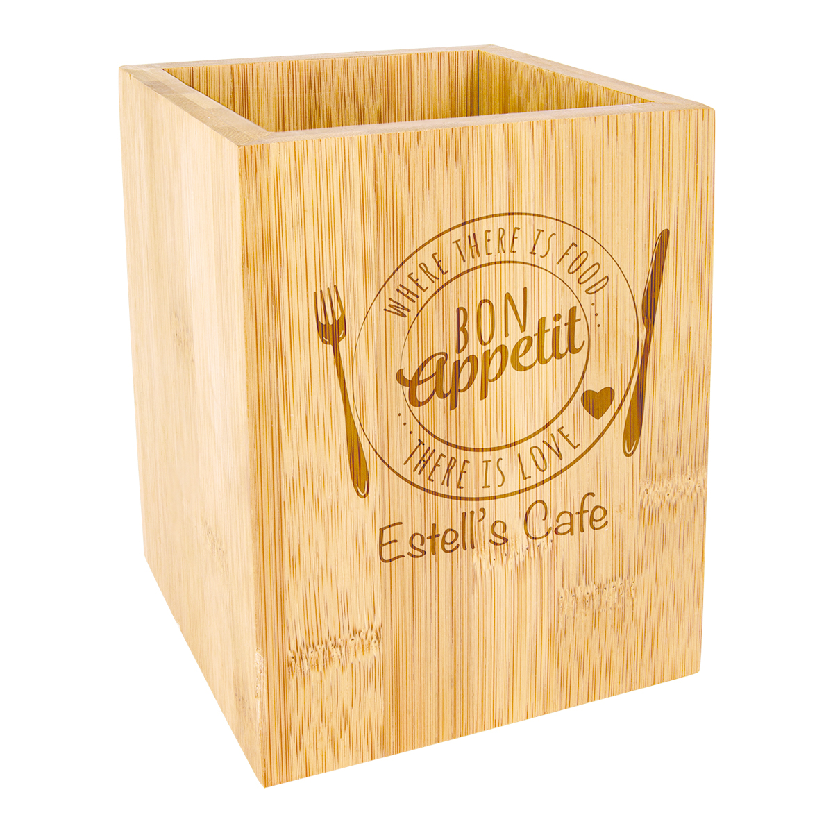 4" x 6" Bamboo Utensil Holder 4