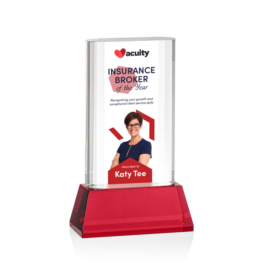 Merit VividPrint™ Award on Base - Red 2