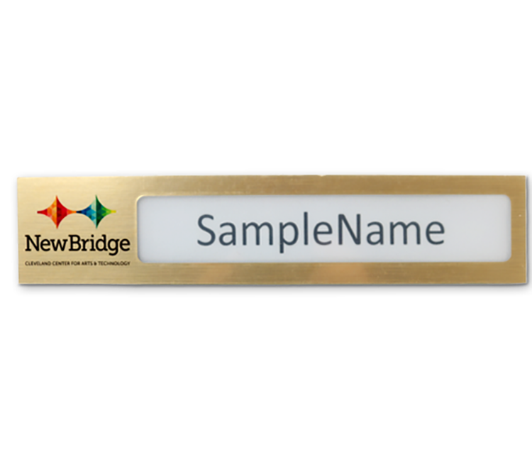 The Orion full color metallic reusable name plate 2"x10" 3