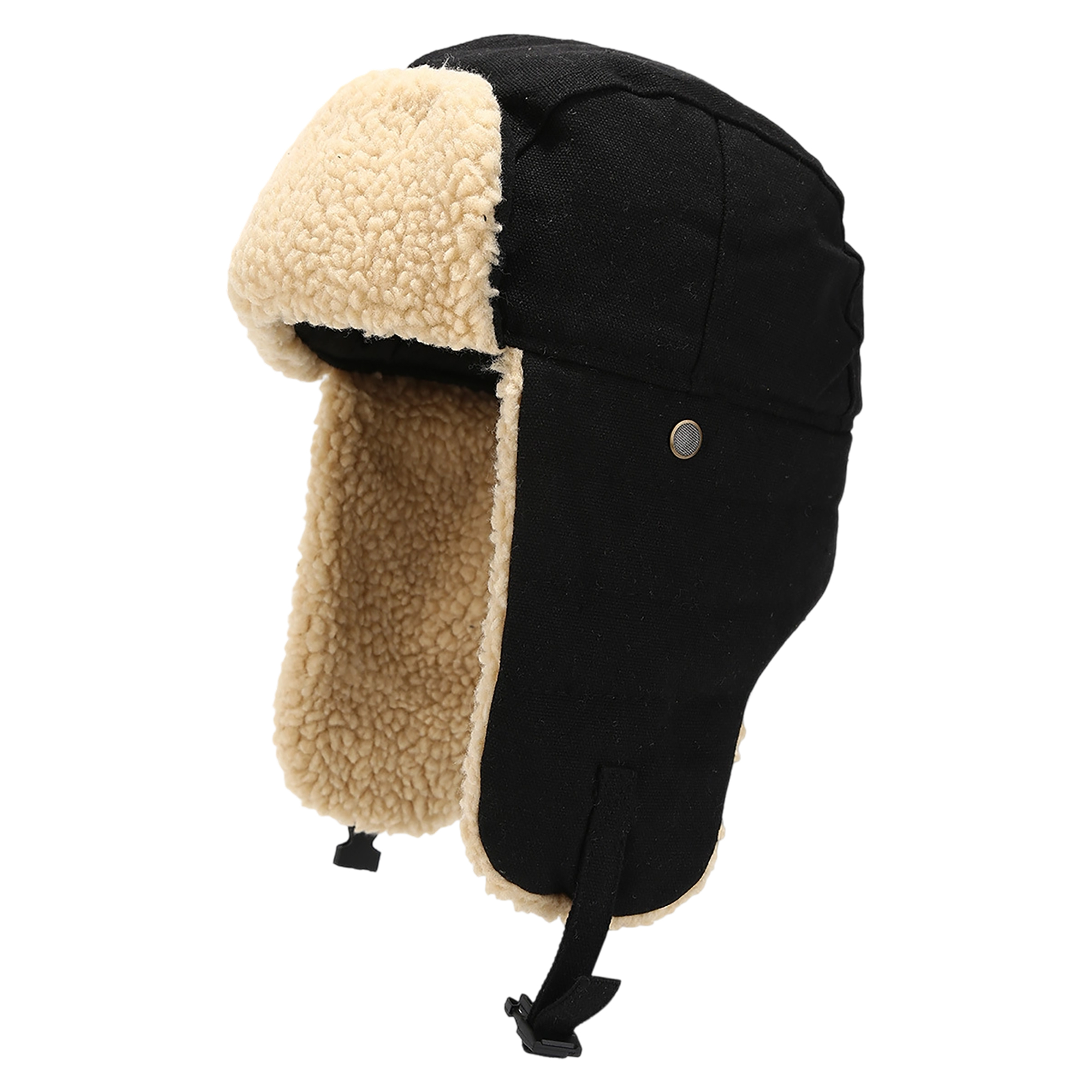 Canvas Trapper Hat With Faux Fur Liner 11.8" Length x 11" Width 3
