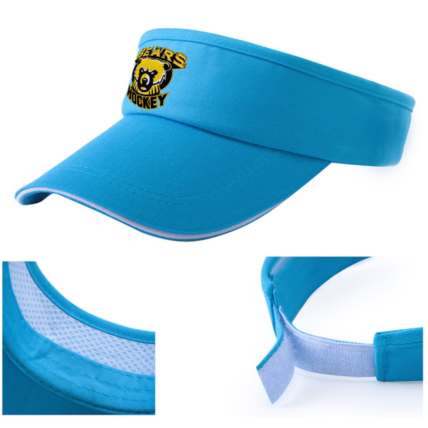 Sandwich Bill Curved Sun Visors w/ Adjustable Hook & Loop 3