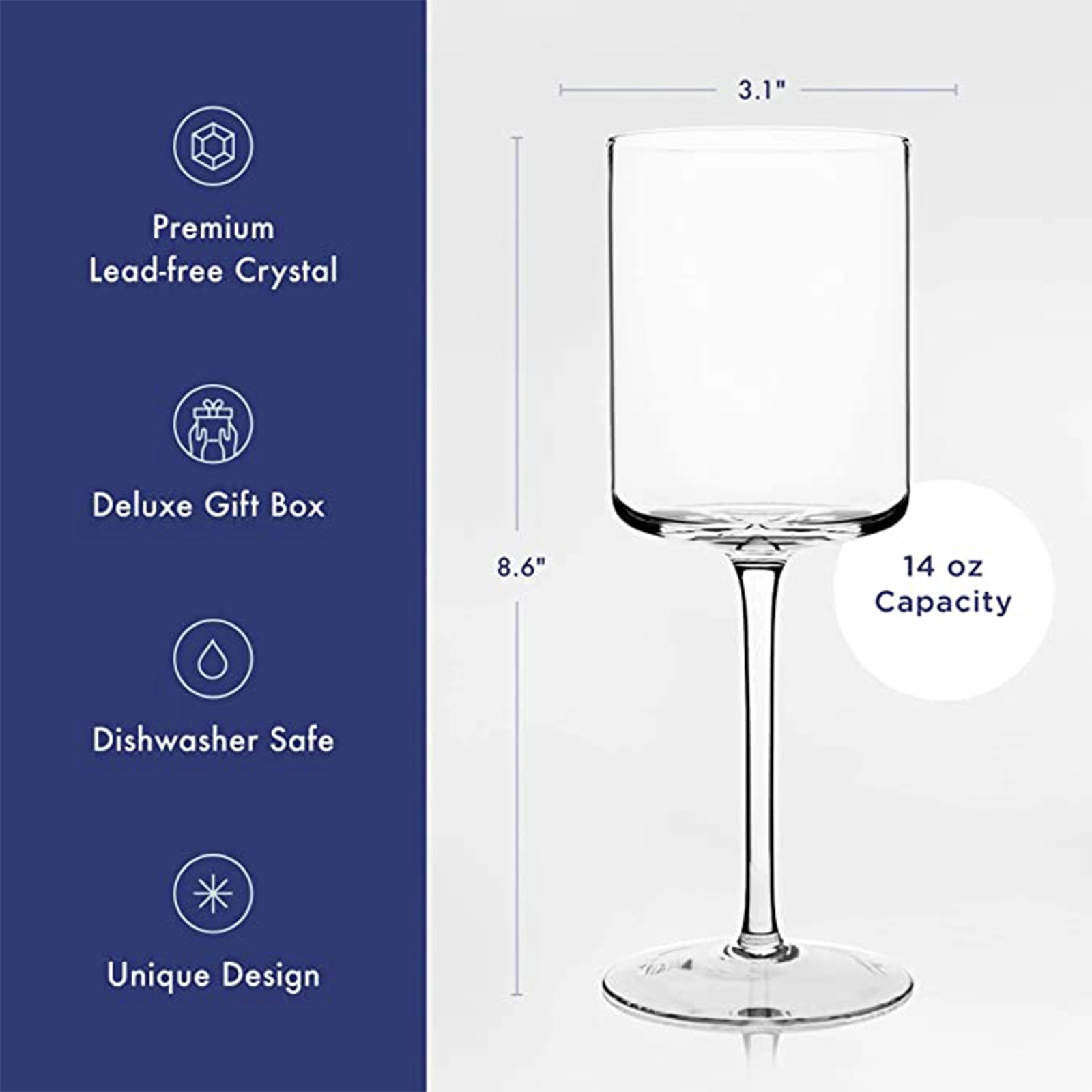 15oz Square Plastic Stemmed Wine Glass 2