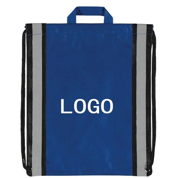 Large Non-Woven Reflective Drawstring Backpack - 20 " x 16 " 15