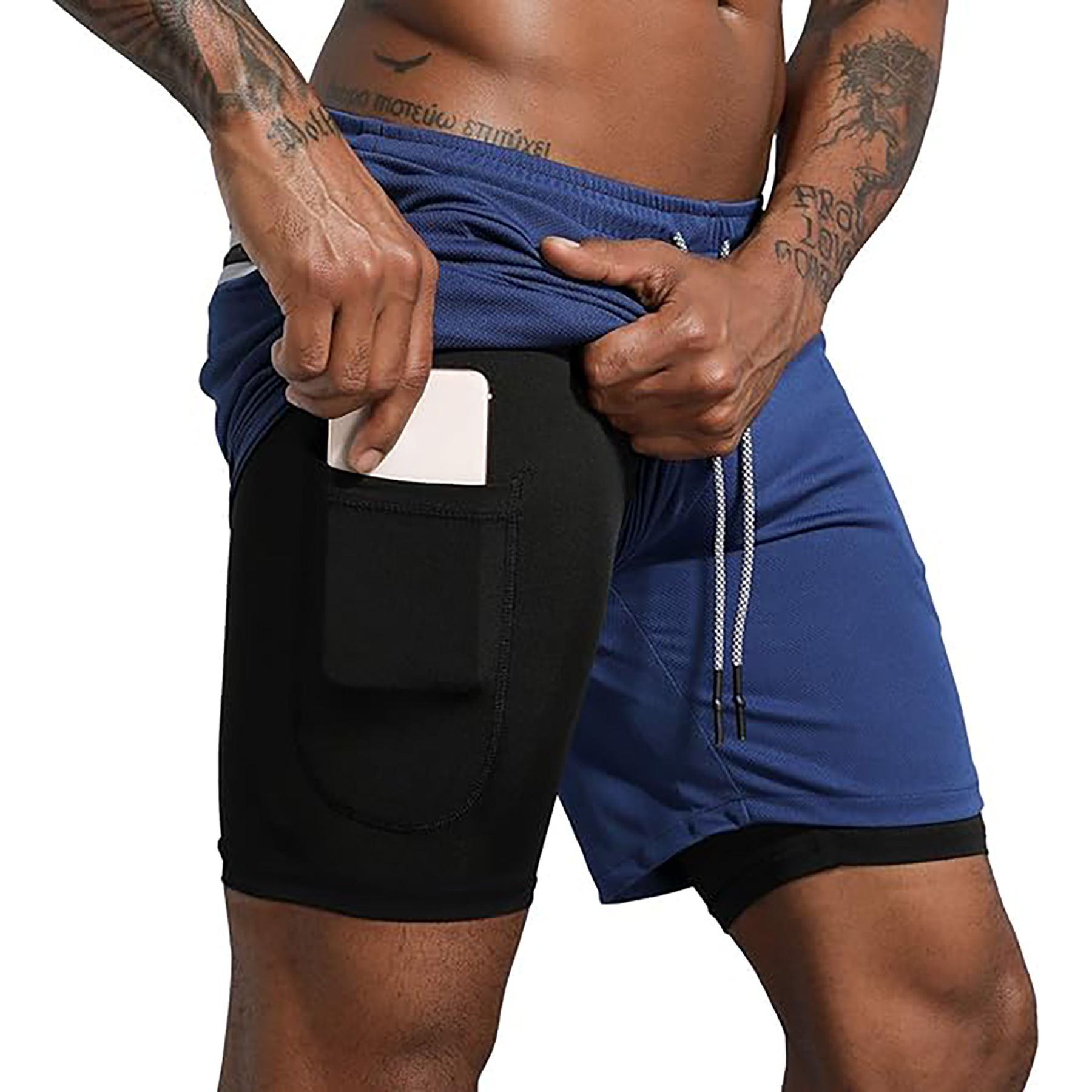 Men's 2 in 1 Workout Running Shorts 13