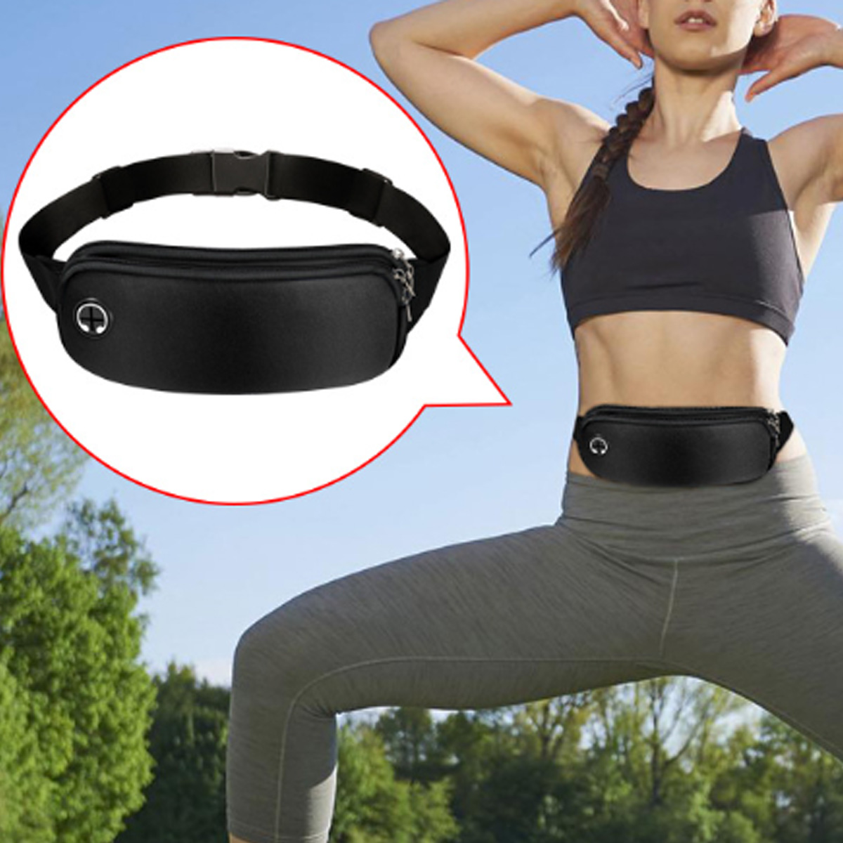 Sports Waist Bag W/ Earphone Charging Cable 4