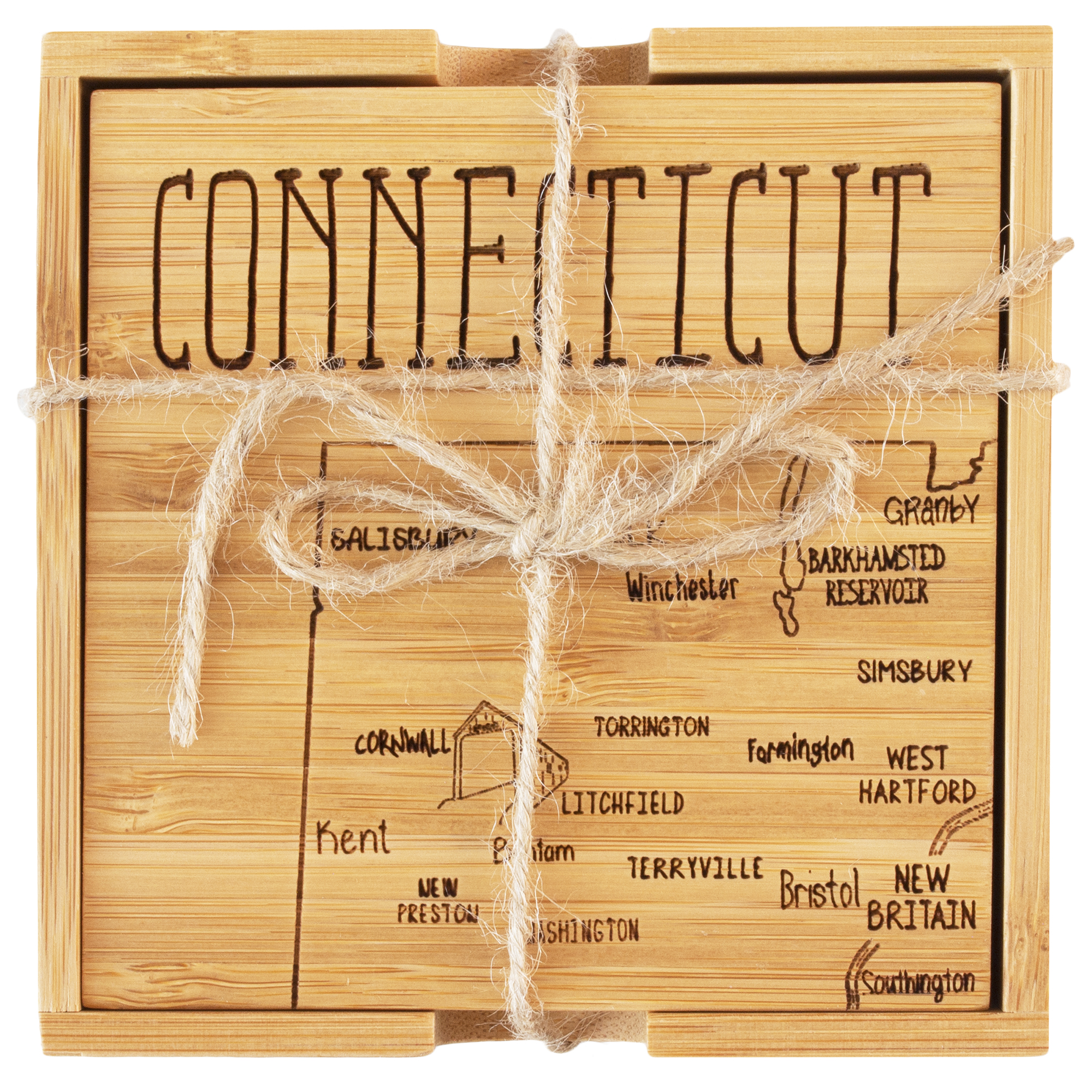 Connecticut Puzzle Coaster Set 11