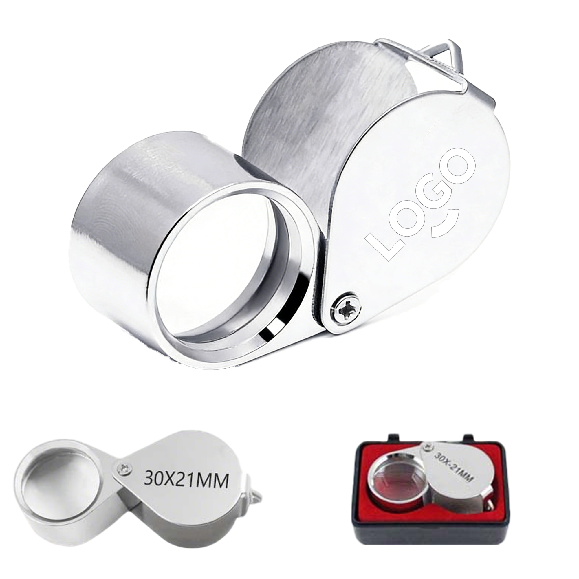 30X Metal Folding J Pocket Jewelry Eye Loupe 2