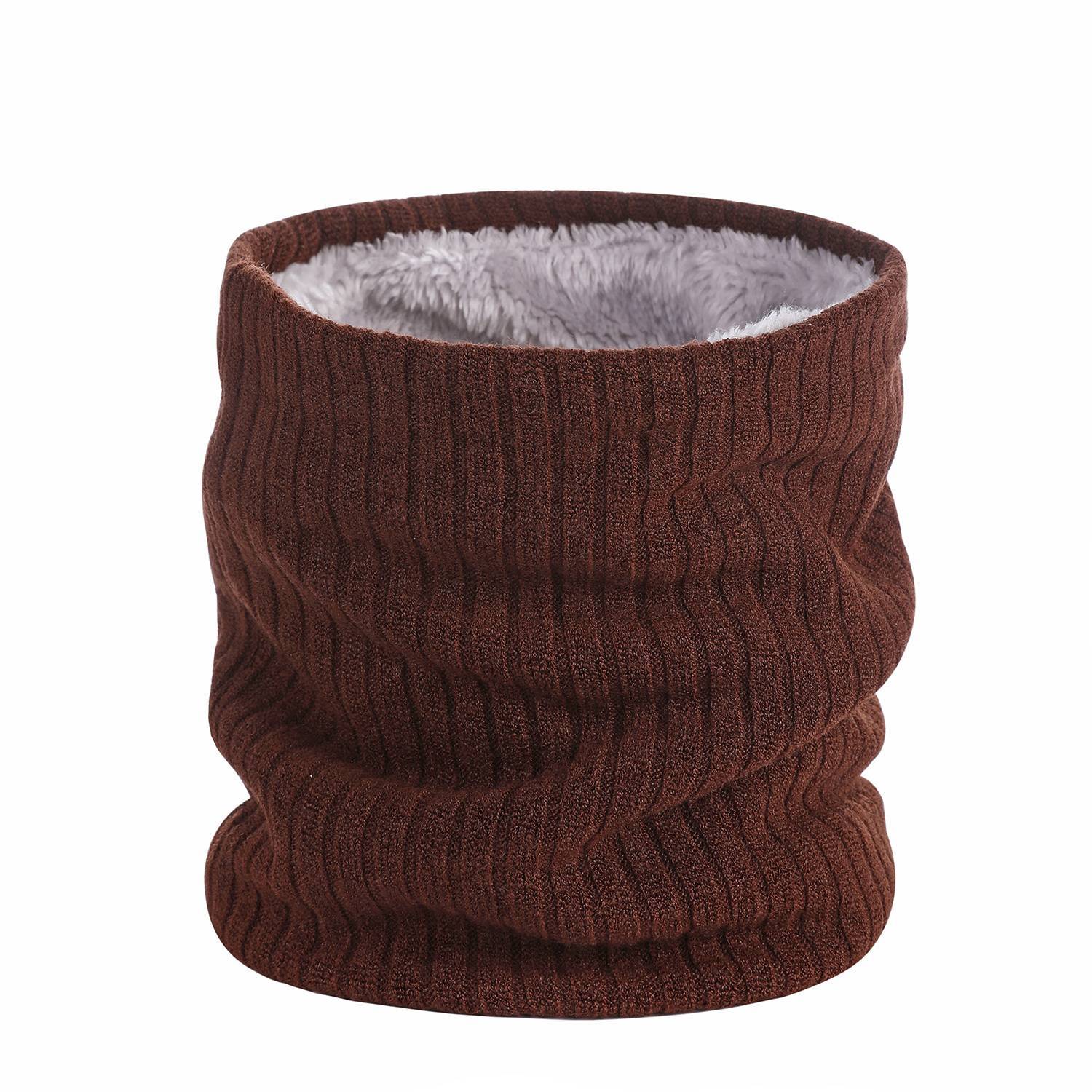 Winter Knitted Plush Lined Neck Warmer Scarf 21