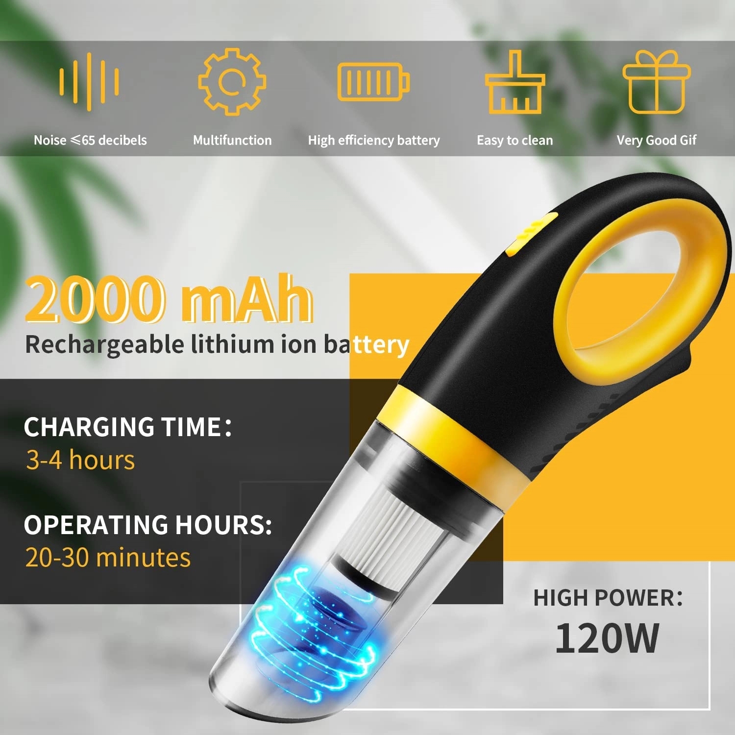 Rechargeable Vacuum Cleaner For Car And Home 3