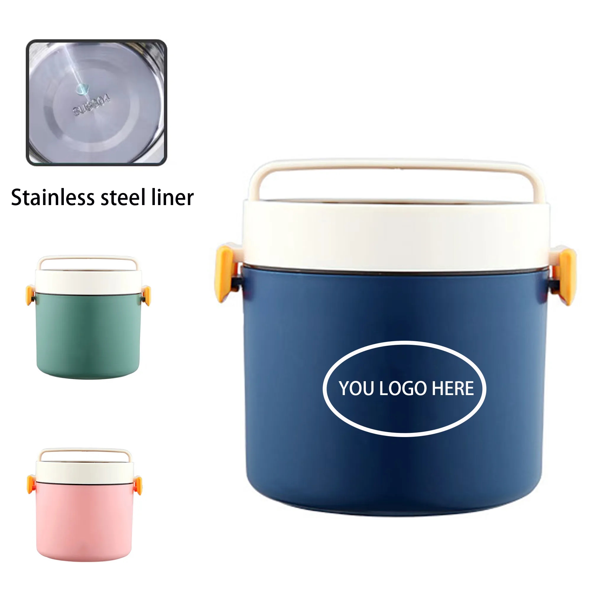 Round Stainless Steel Insulated Lunch Box(Full Color) 2
