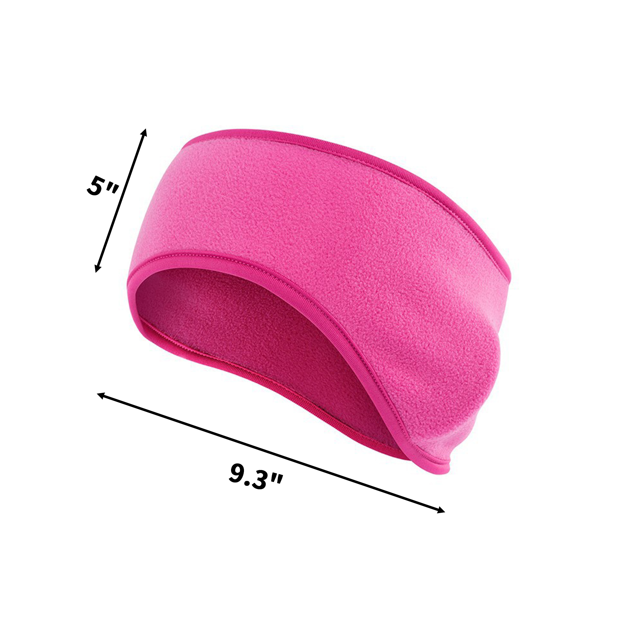 Fleece Ear Warmer Headband 9.3" x 5" With Fabric Edge 7