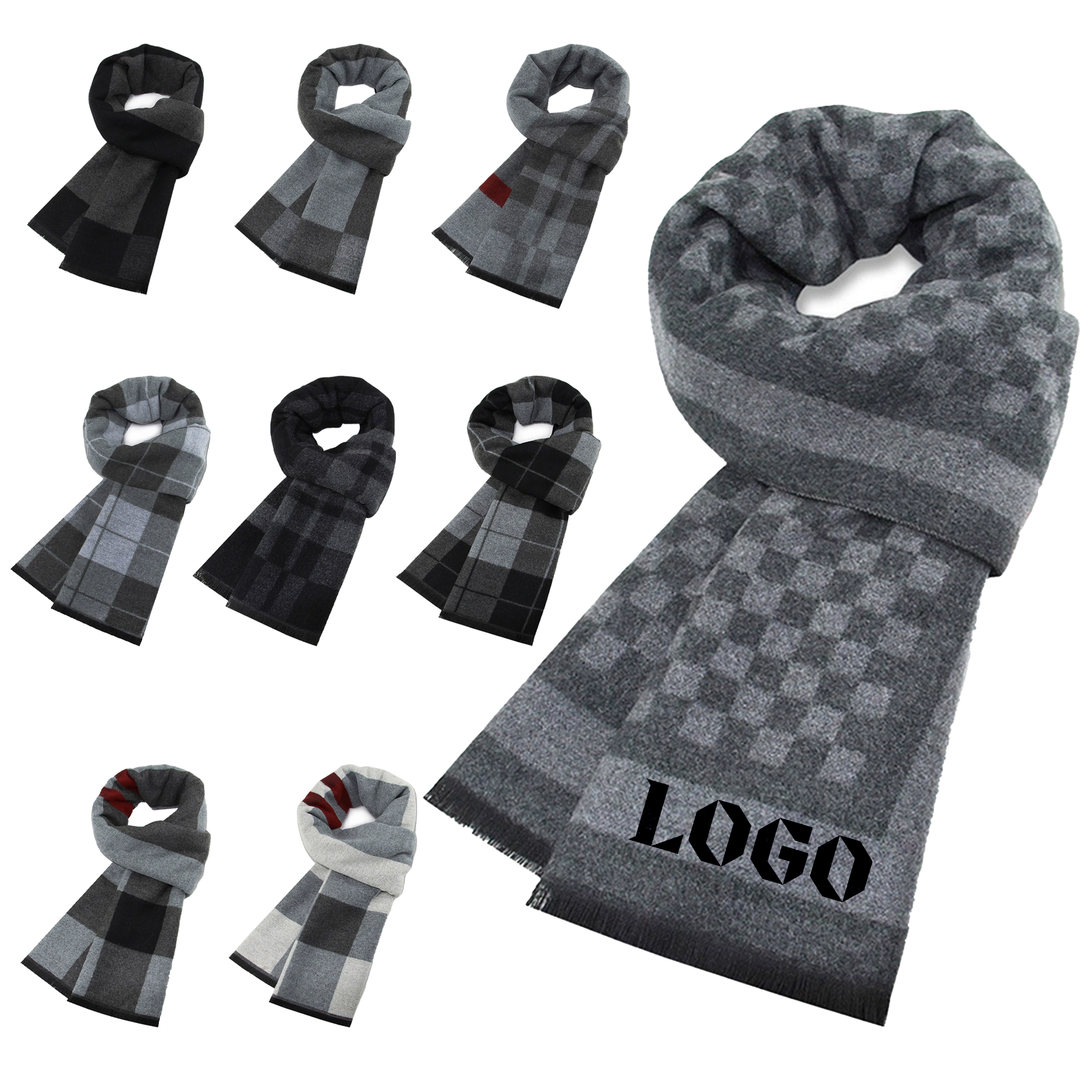 Wool Blend Plaid Scarf 2