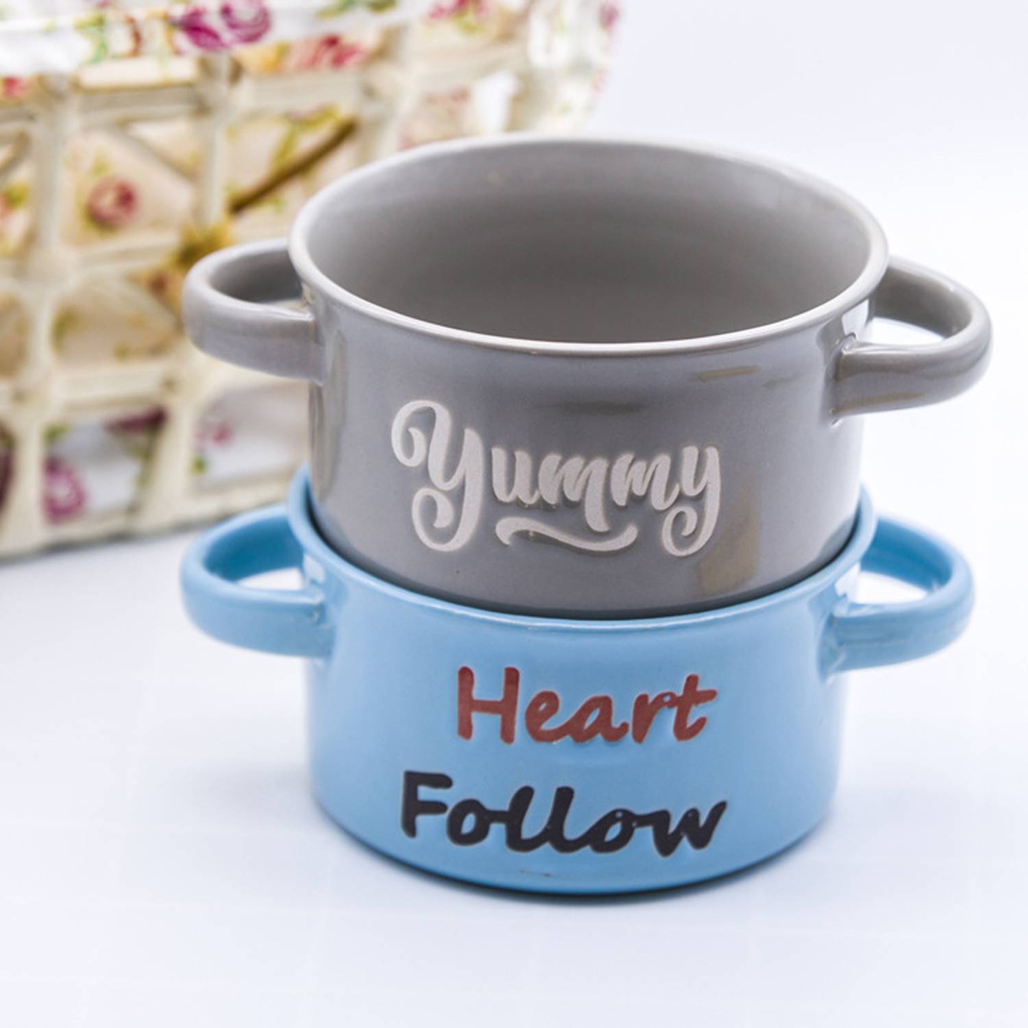 19oz Double Handle Ceramic Soup Bowl 5