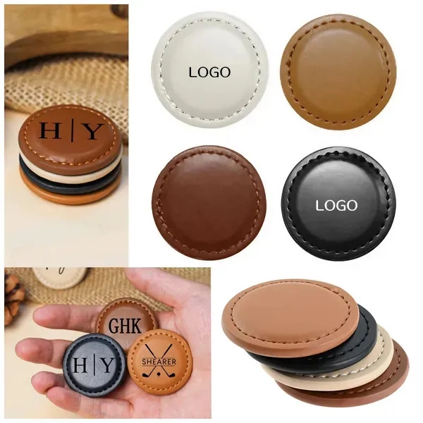 PU Leather Golf Ball Markers 1