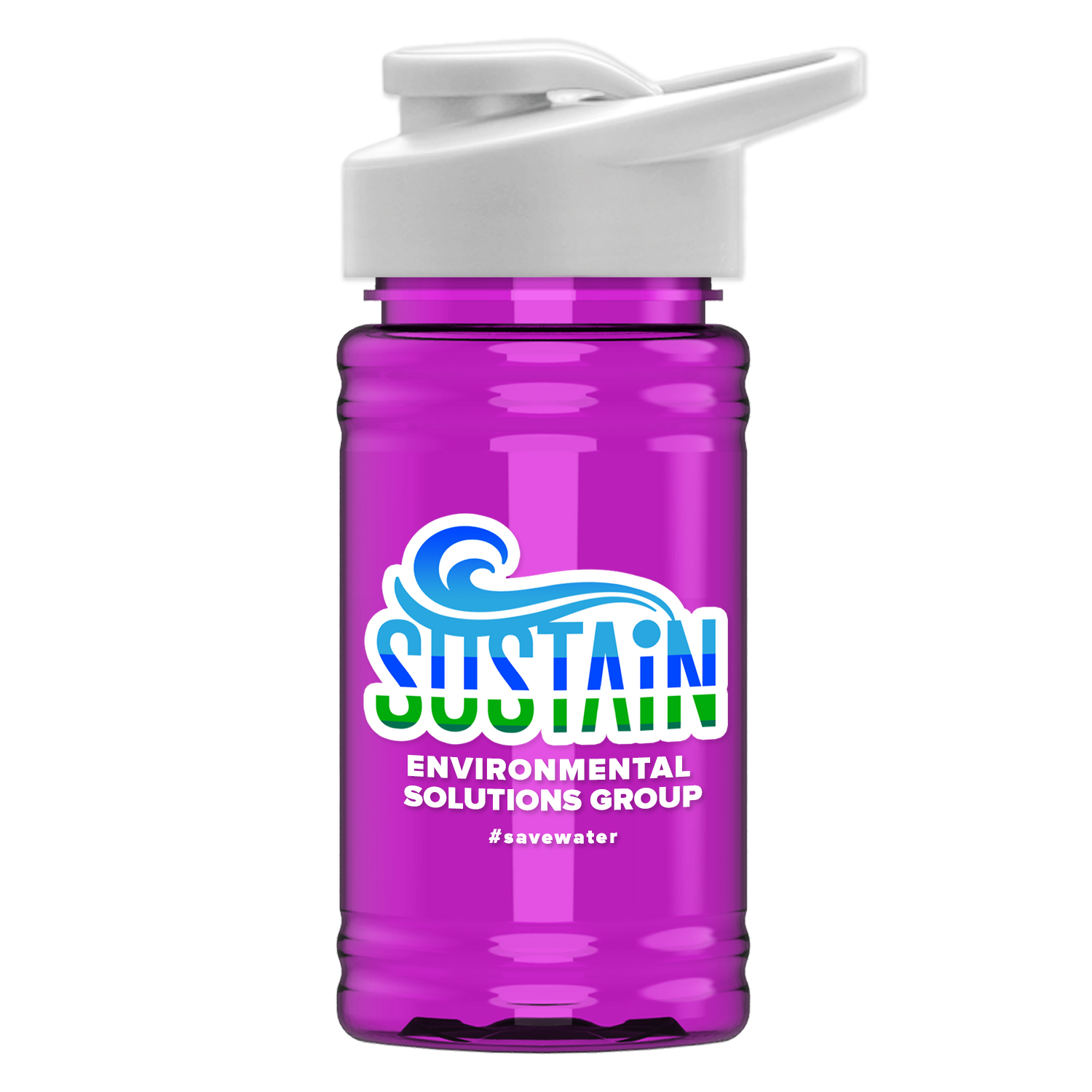 UpCycle - Mini 16 oz. rPet Sports Bottle with Drink Thru - Digital 3