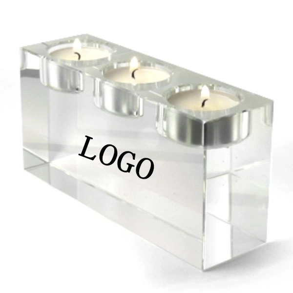 3 Holes Crystal Tealight Candle Holder 3