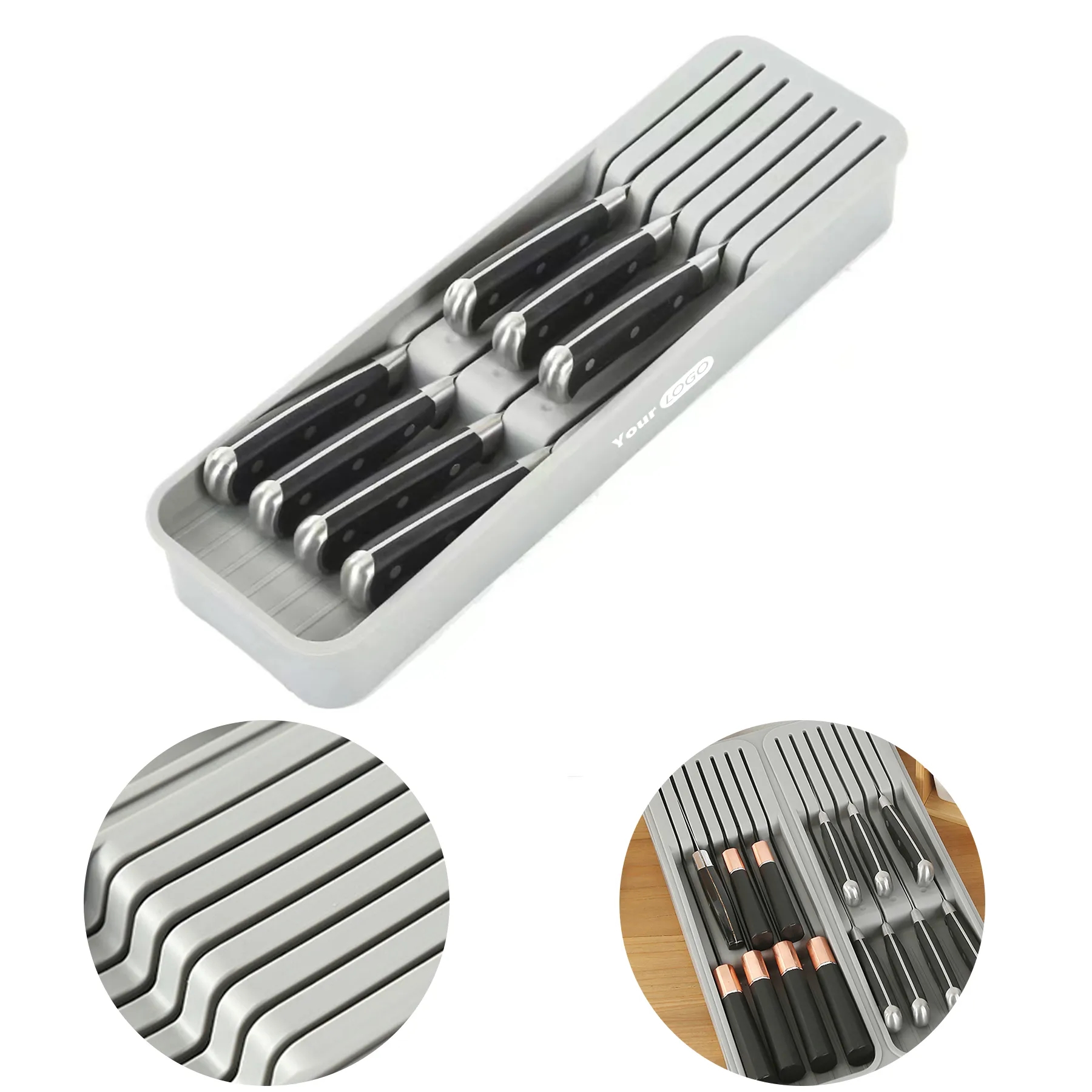 Polypropylene Single-Knife Rack Kitchen Drawer Storage Box 2