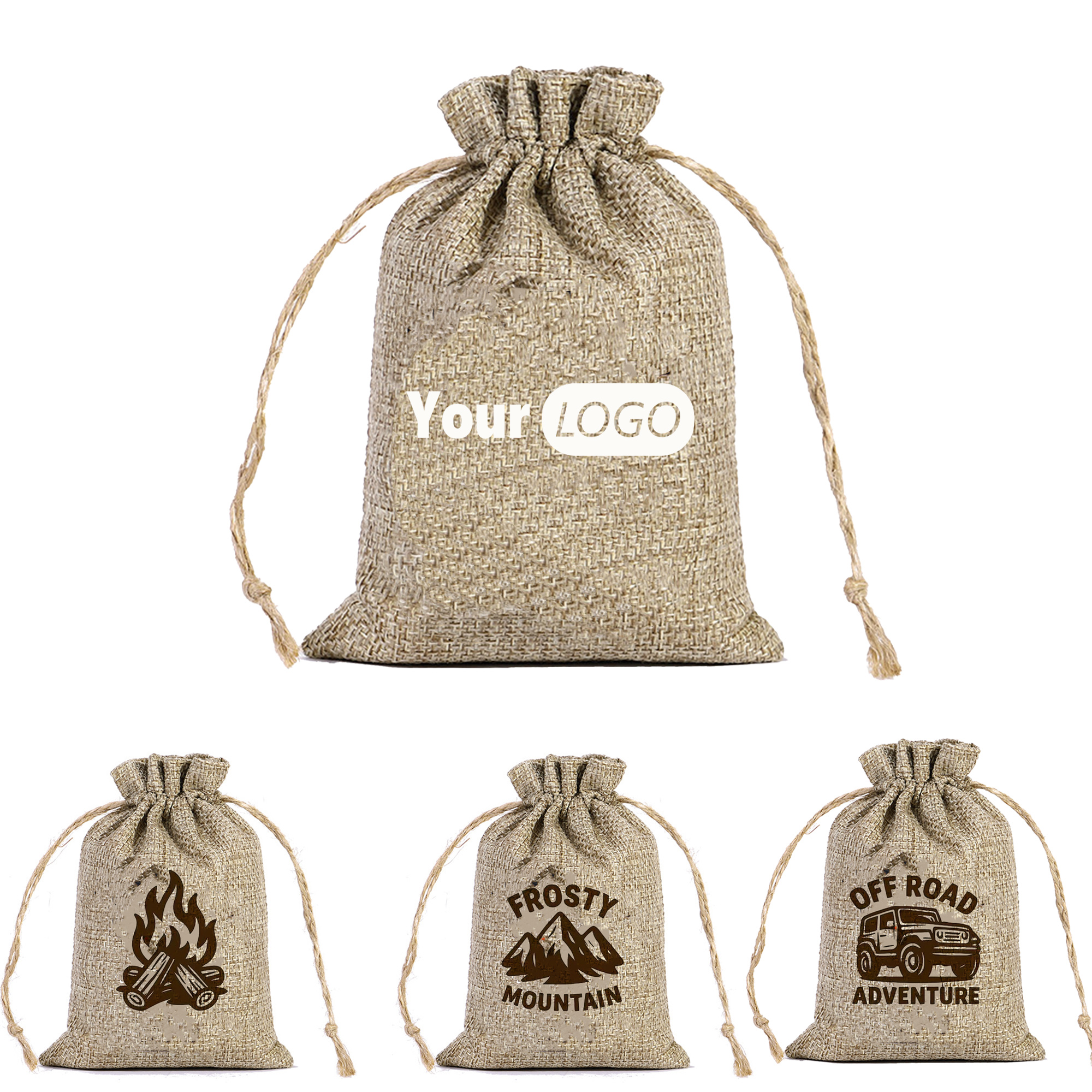 Linen Drawstring Gift Bag Jewelry Pouch 3
