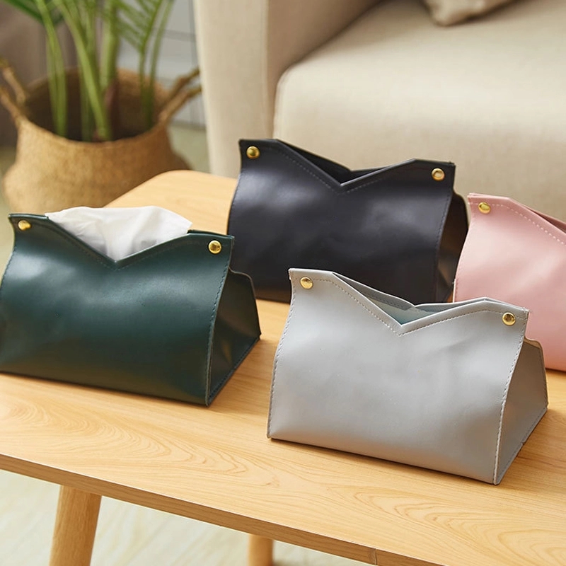 Custom PU Leather Car Napkin Case & Restaurant Tissue Box 11