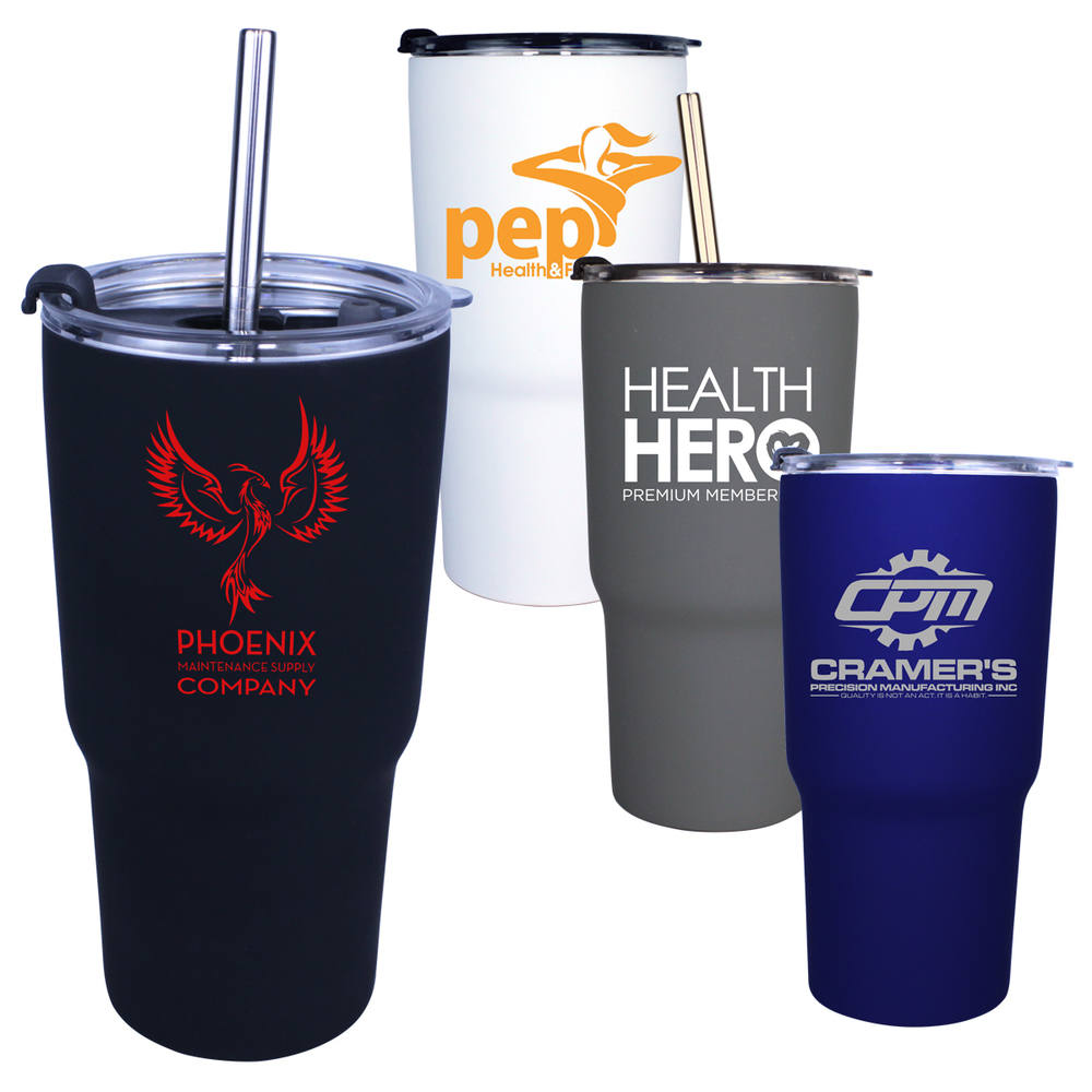 Halcyon® 20 oz. Tumbler with Stainless Straw/Flip Top Lid 8