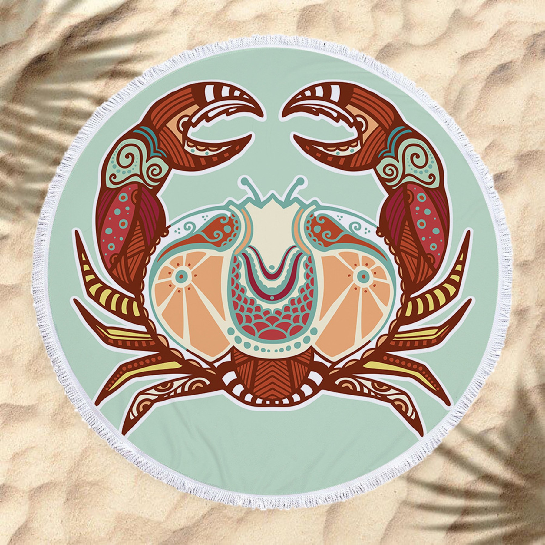 The Zodiac Printing Round Beach Towel With Tassels 14